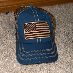 Blue and Brown American Flag Cap